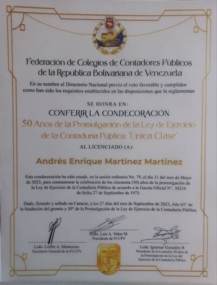 Fedecamaras diploma